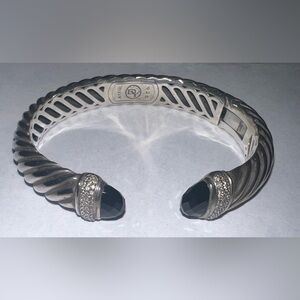 David Yurman Classic Cable Bracelet - black onyx with diamonds